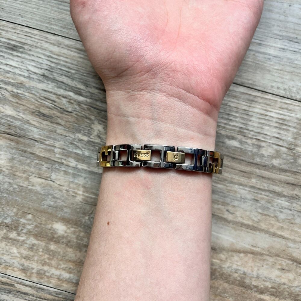 Guess Two Tone Bracelet Watch Rectangular Black D… - image 2